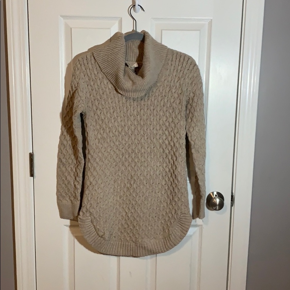 Cowl neck maternity sweater